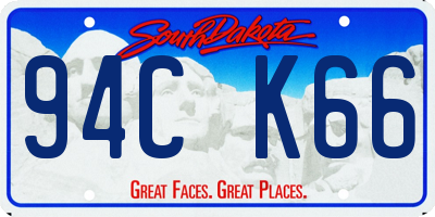 SD license plate 94CK66