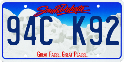 SD license plate 94CK92