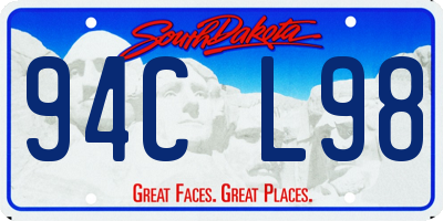 SD license plate 94CL98