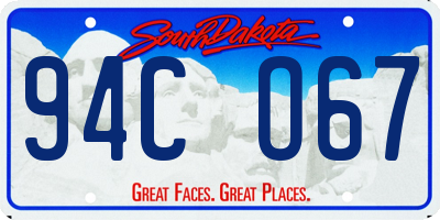 SD license plate 94CO67