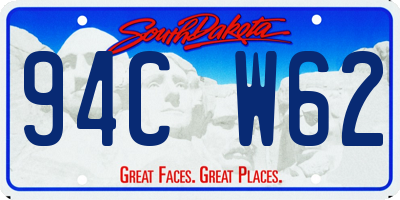 SD license plate 94CW62