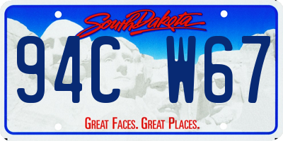 SD license plate 94CW67