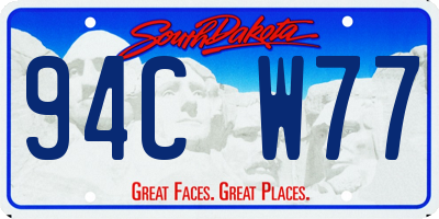 SD license plate 94CW77