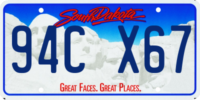 SD license plate 94CX67