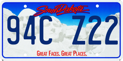 SD license plate 94CZ22
