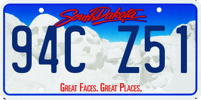 SD license plate 94CZ51