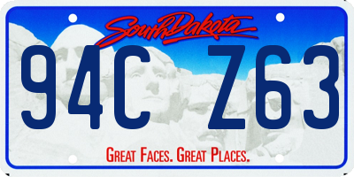 SD license plate 94CZ63
