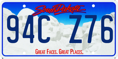 SD license plate 94CZ76