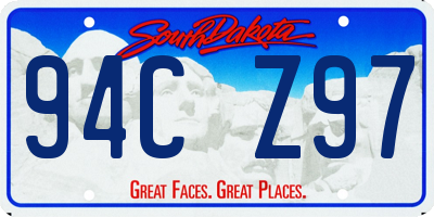 SD license plate 94CZ97