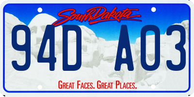 SD license plate 94DA03