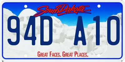 SD license plate 94DA10