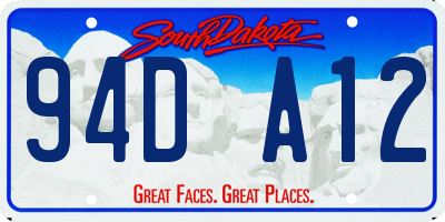 SD license plate 94DA12
