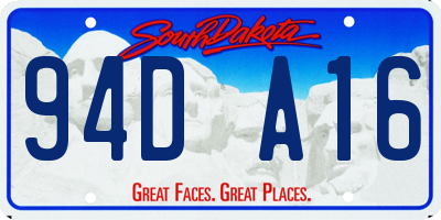 SD license plate 94DA16