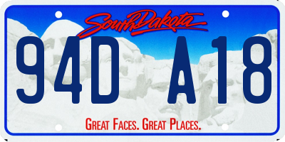 SD license plate 94DA18