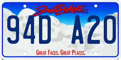 SD license plate 94DA20