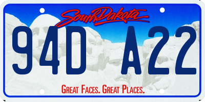 SD license plate 94DA22