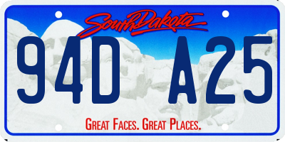 SD license plate 94DA25