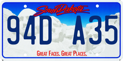 SD license plate 94DA35