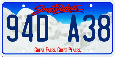SD license plate 94DA38