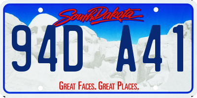 SD license plate 94DA41