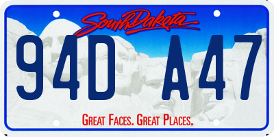 SD license plate 94DA47