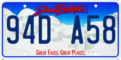 SD license plate 94DA58