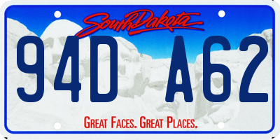 SD license plate 94DA62