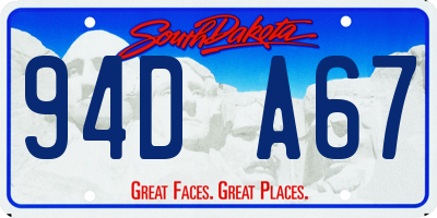 SD license plate 94DA67