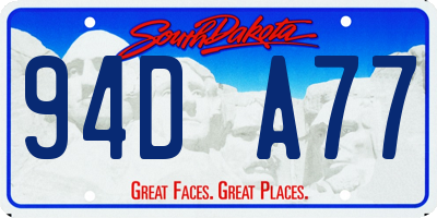 SD license plate 94DA77