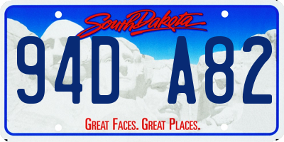 SD license plate 94DA82