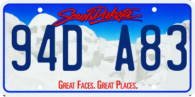 SD license plate 94DA83