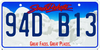 SD license plate 94DB13