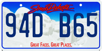 SD license plate 94DB65