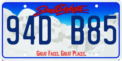 SD license plate 94DB85