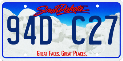 SD license plate 94DC27