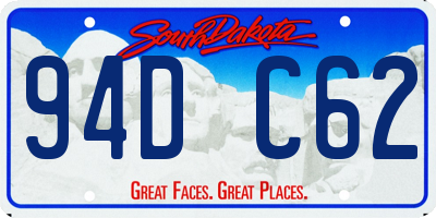 SD license plate 94DC62