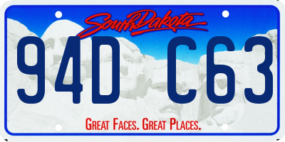 SD license plate 94DC63