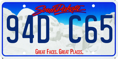 SD license plate 94DC65