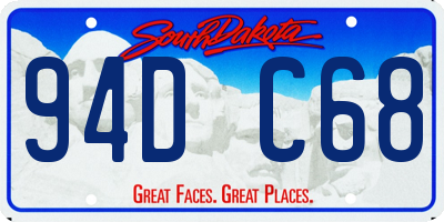 SD license plate 94DC68
