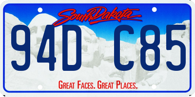 SD license plate 94DC85