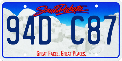 SD license plate 94DC87