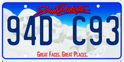 SD license plate 94DC93