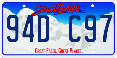 SD license plate 94DC97