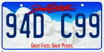 SD license plate 94DC99