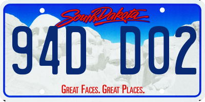 SD license plate 94DD02