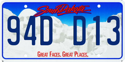 SD license plate 94DD13