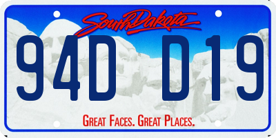 SD license plate 94DD19