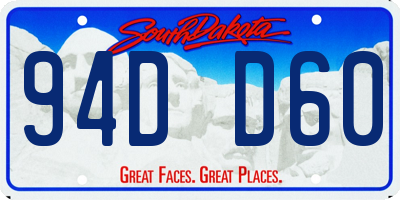 SD license plate 94DD60