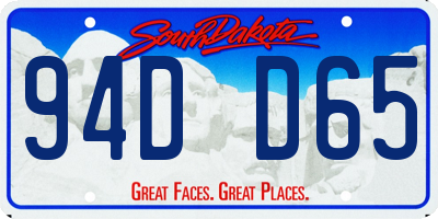 SD license plate 94DD65