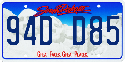 SD license plate 94DD85